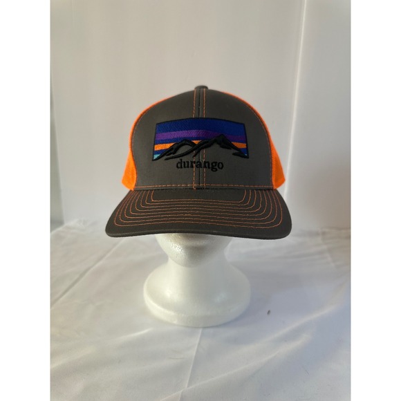 Other - Durango Trucker Hat Cap Mesh Back‎ Gray Orange Mountain Graphic Adjustable